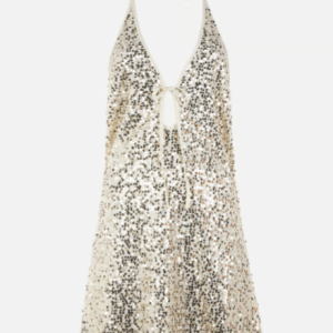 Robe courte à sequins - Doré